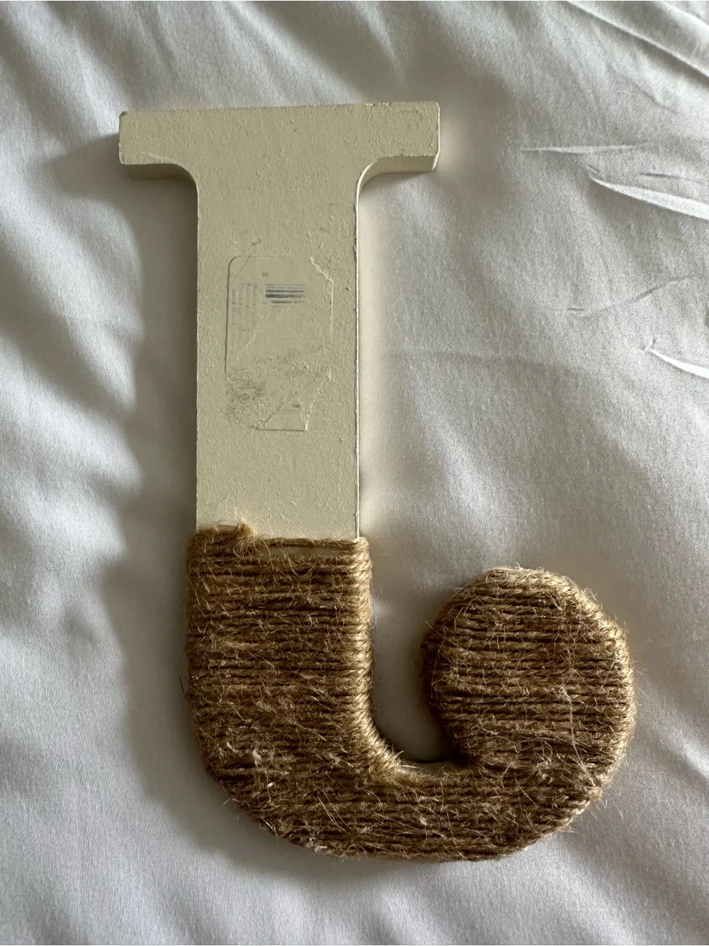 Letter J Wall Decor Neutral Boho